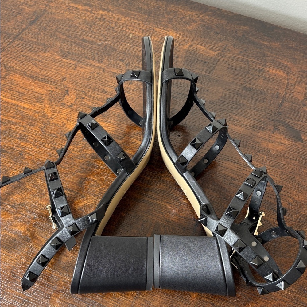 Valentino Black Studded Sandals - Picture 4 of 8